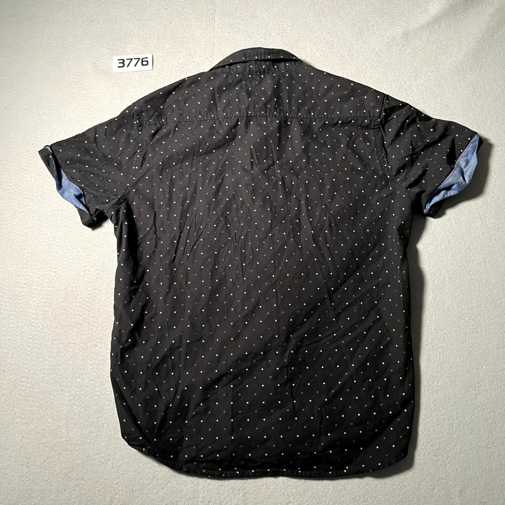 Aeropostale Shirt Mens Large Black Micro Floral Cuffed Sleeve Button Up Casual - Picture 5 of 6